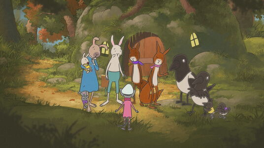 filmstill, dieren in het bos
